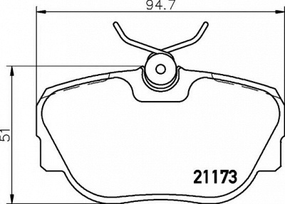 HELLA PAGID 8db355017811 -  Комплект тормозных колодок, дисковый тормоз